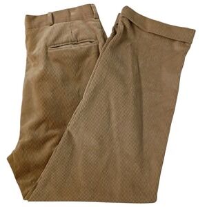 Vtg‎ James River Traders Corduroy Pants Mens 36 x 28 Tan Pleated Cuffed y2k 90s